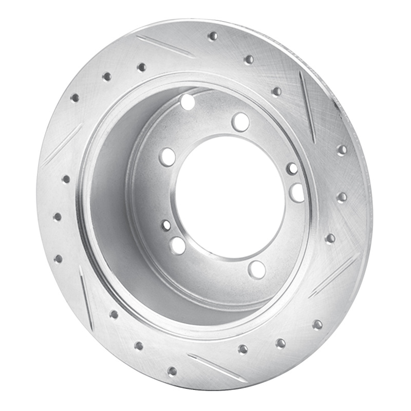Chrysler SEBRING Brake Rotor (1) - Rear Left - R1 Concepts - Drilled & Slotted - Silver - `94-`07